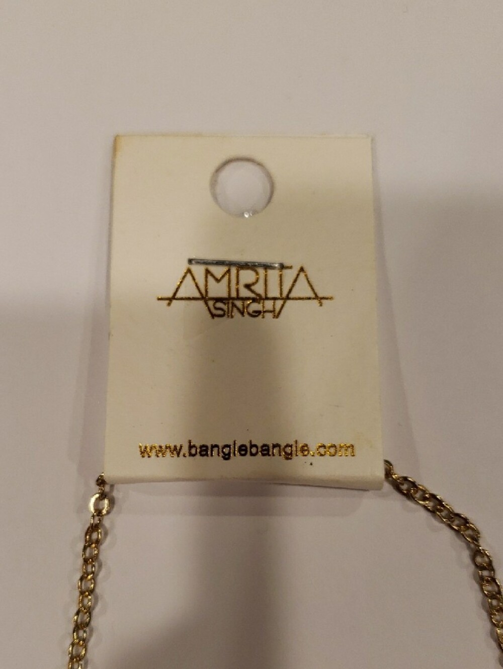 Amrita Singh Gold Long Necklace with Black Clover Charms - Picture 3 of 5